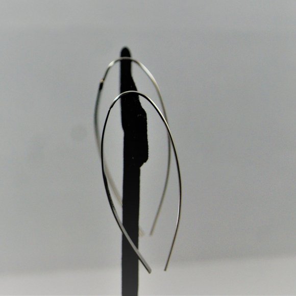 Modern Silver Earrings | New! - Picture 2 of 3